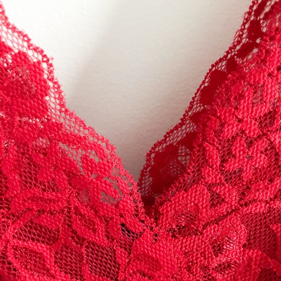 Bebe Red Lace Bodycon Dress - Picture 4 of 11